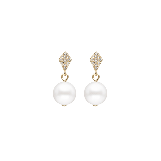 Tiffani II Round Pearl Earrings