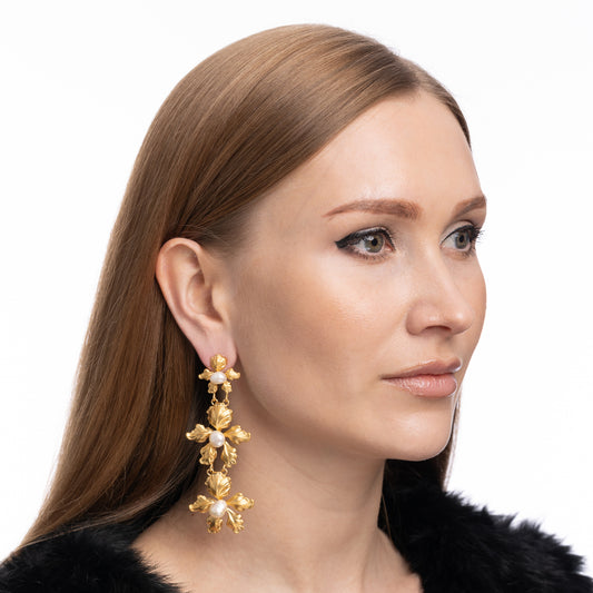 Orchid Road  Pearl Earrings